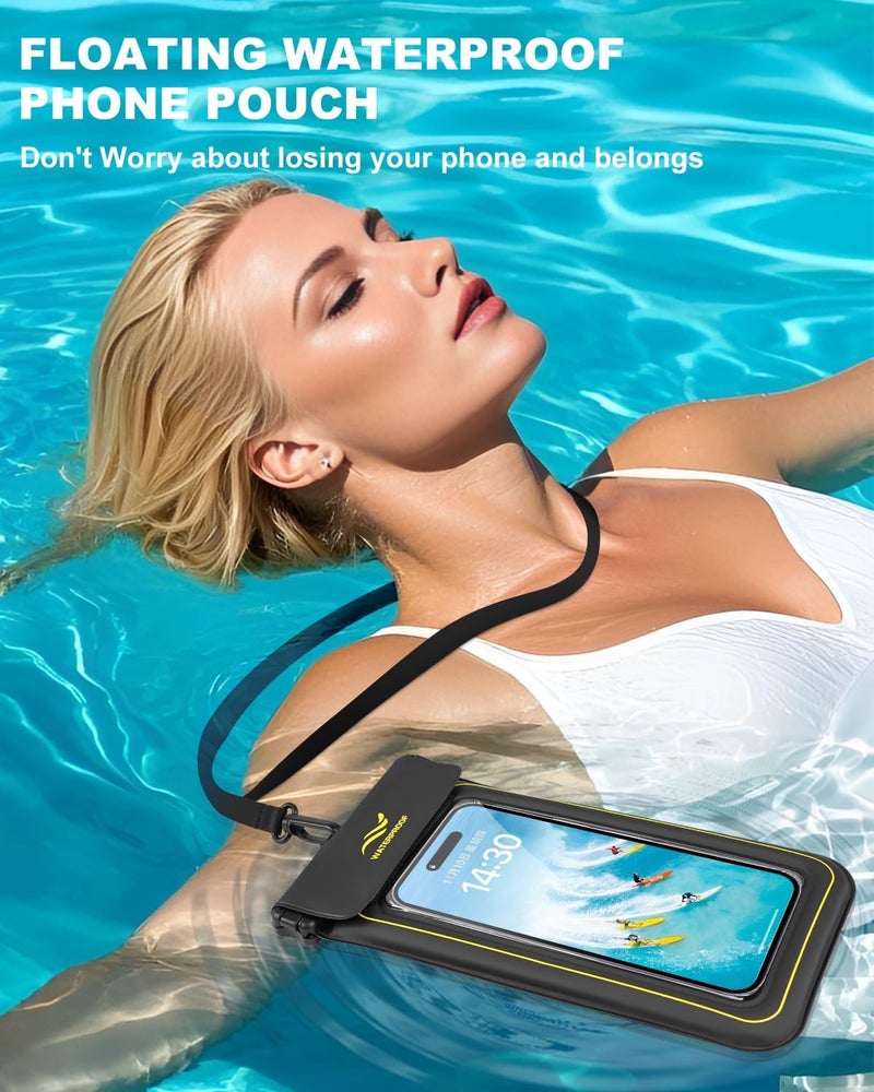 XFEXFE 2-in-1 Waterproof Phone Pouch & Phone Armband Floating, Underwater Water Proof Phone Case with Detachable Strap, Waterproof Bags Up to 6.9", Beach Vacation Water Park Essentials - Image 4